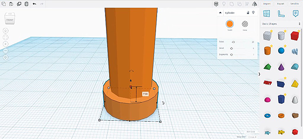 Секція 3D Design  броузерного ресурсу Tinkercad при твердотільному моделюванні затискача ламінованої продукції